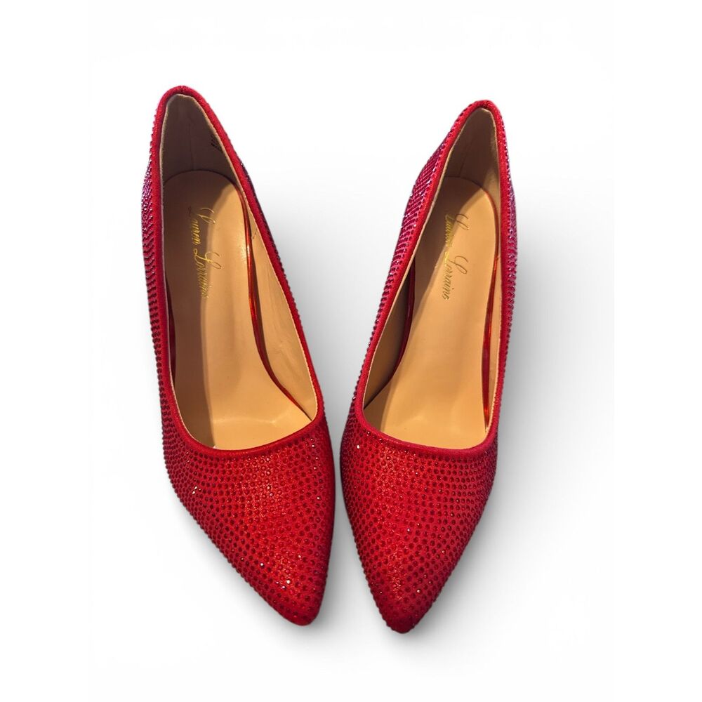Lauren Lorraine Ruby Radiance – Rhinestone Stiletto Heels 5.5
